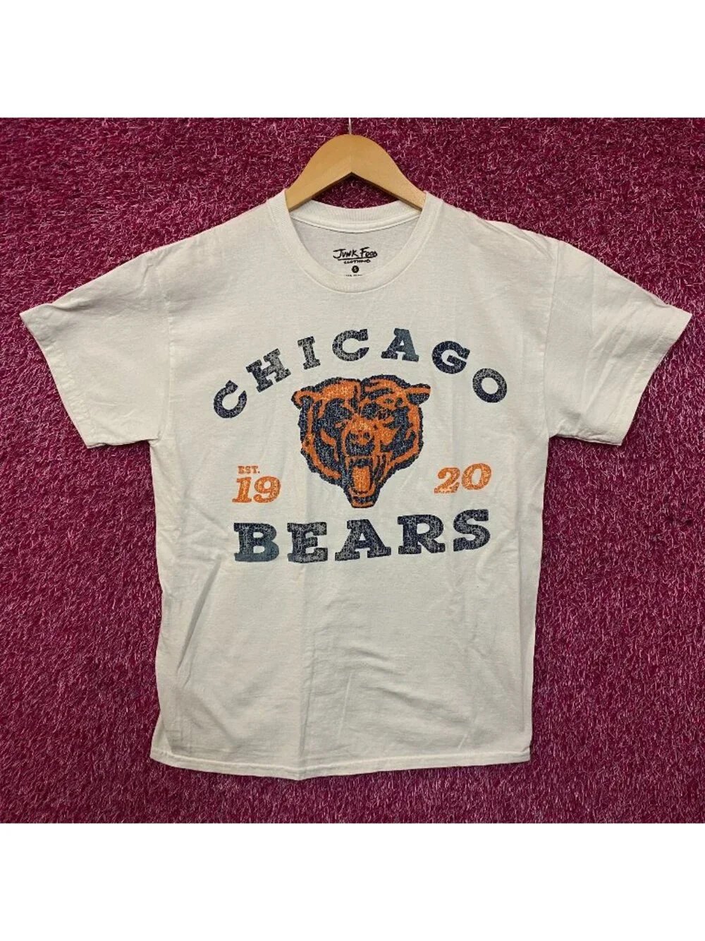 Junk Food Clothing Chicago Bears Faded Vintage Style T-Shirt Small